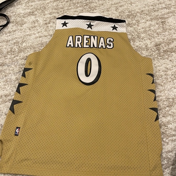 RARE!! Vintage Adidas Swingman NBA Washington Wizards Gilbert Arenas Gold Jersey - Picture 8 of 10